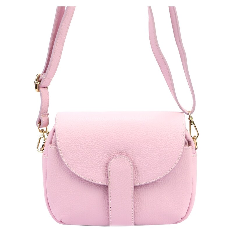 Kožená crossbody kabelka Luka 24-099 DL růžová
