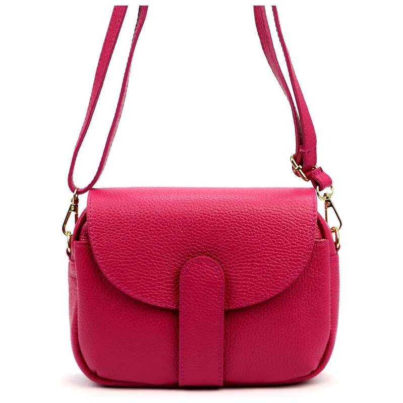 Kožená crossbody kabelka Luka 24-099 DL fuchsiová