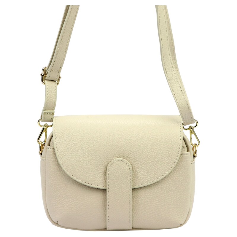 Kožená crossbody kabelka Luka 24-099 DL béžová
