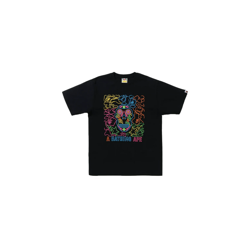 BAPE Halloween Neon Mexican Skull Tee Black