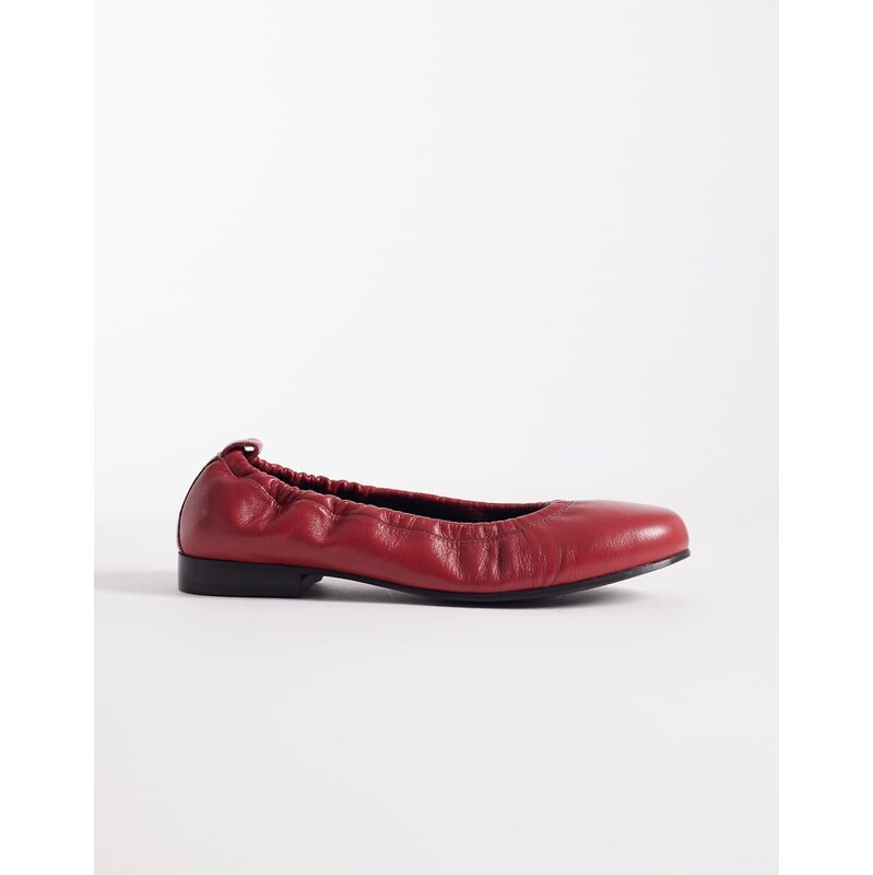 Walk London Polly Ballerina in red leather