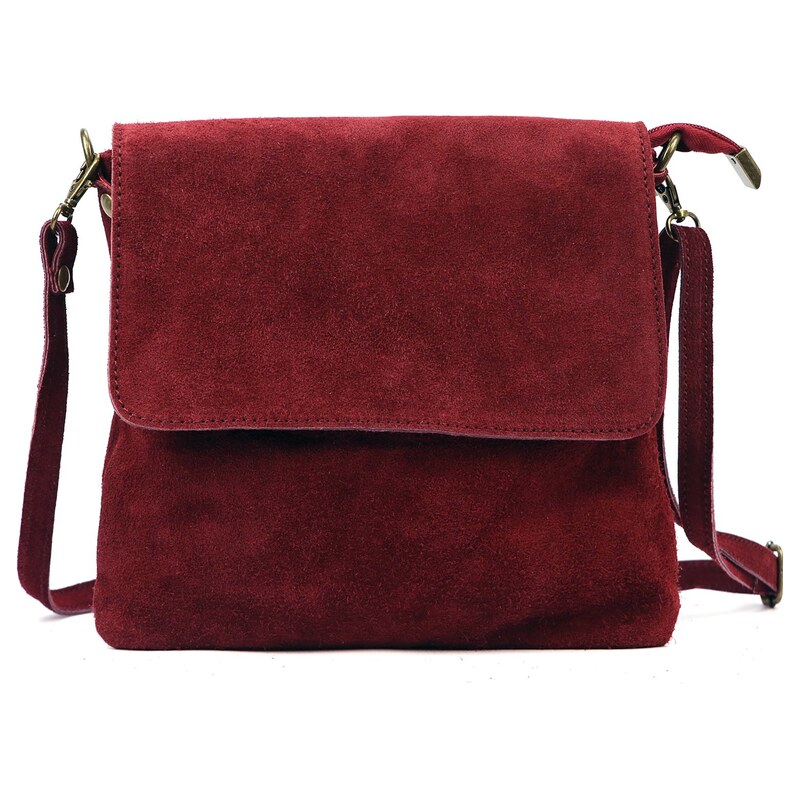 Kožená crossbody kabelka Luka 24-090 vínová