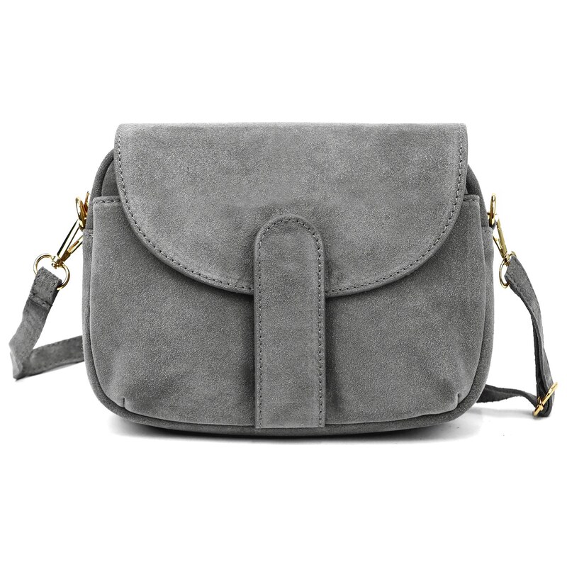Kožená crossbody kabelka Luka 24-099 šedá