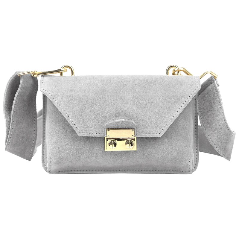 Kožená crossbody kabelka Luka 24-077 šedá 115707322