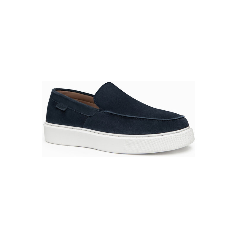 Ombre Pánské semišové slip-on polobotky, tmavě modré