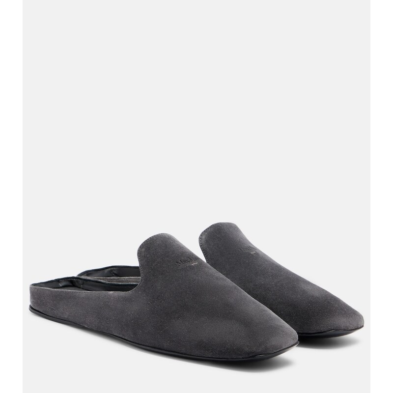 Max Mara Logo suede mules
