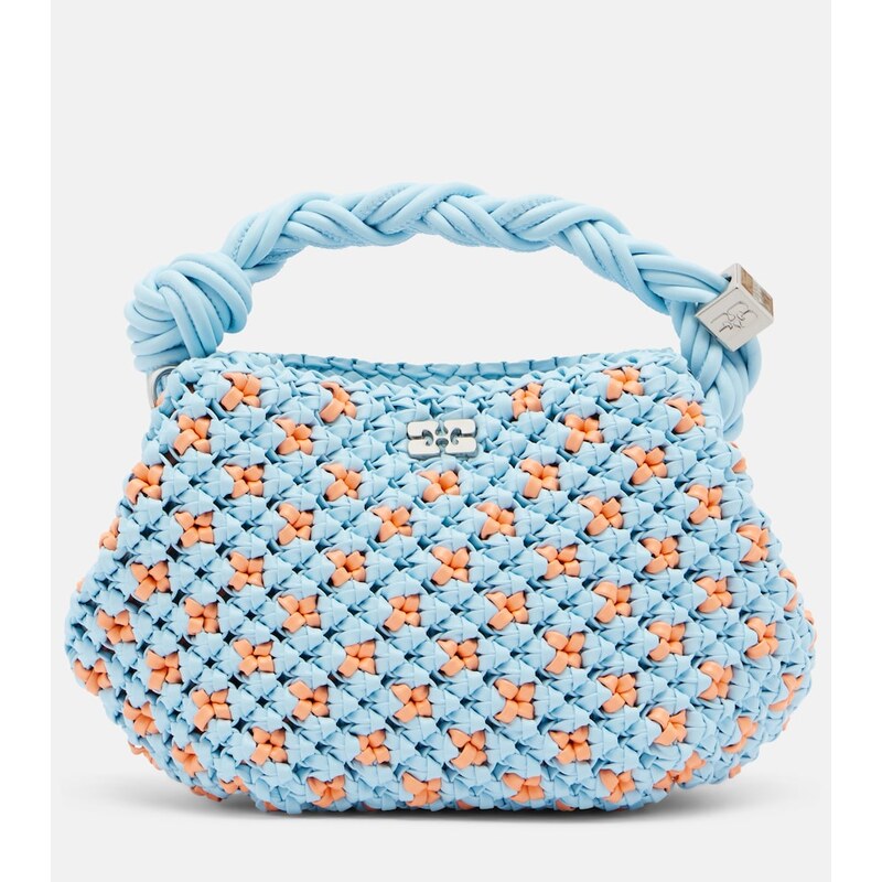 Ganni Bou Mini woven top-handle bag