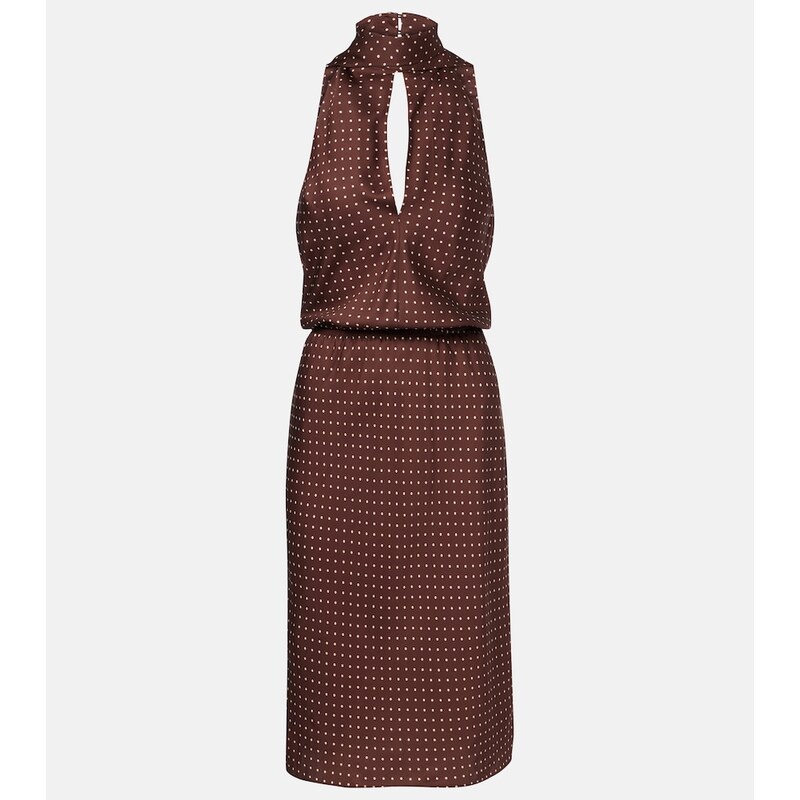 Posse Phoebe polka-dot halterneck midi dress