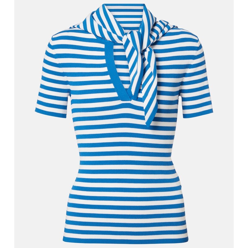 Max Mara Striped scarf-detail knitted top