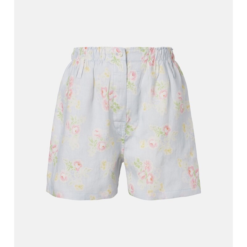 Prada Floral linen shorts