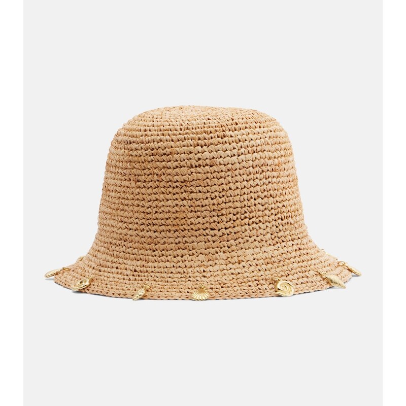 Oséree Embellished raffia bucket hat