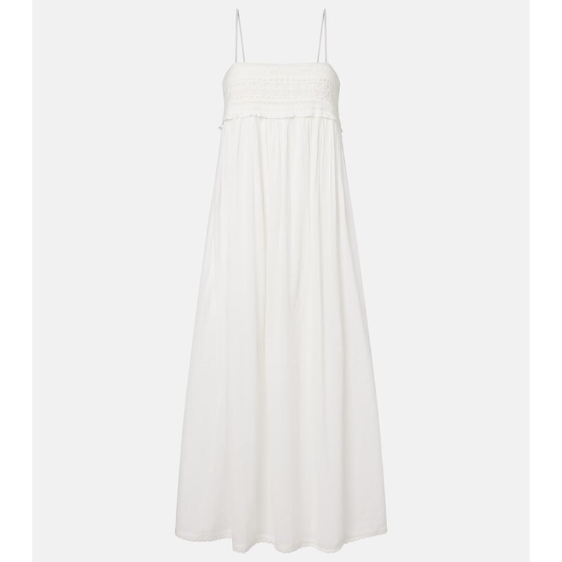 Posse Danielle lace-trimmed cotton midi dress