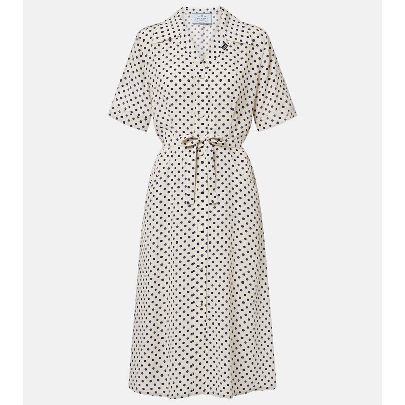 Prada Polka-dot silk shirt dress