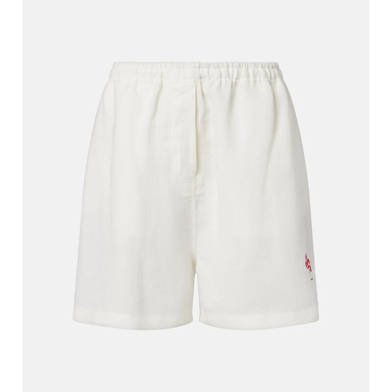 Prada Embroidered linen shorts