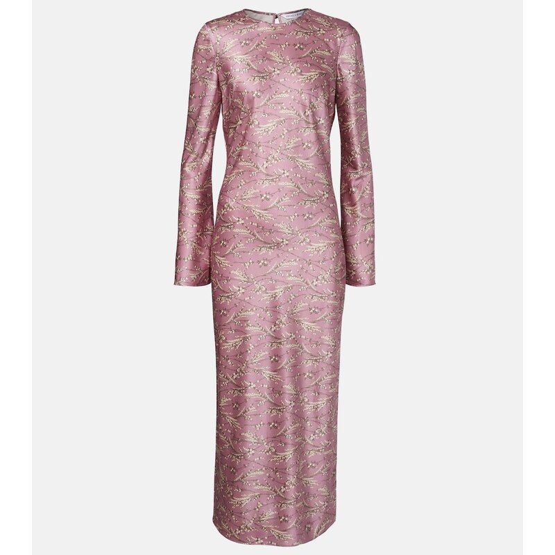 Veronica Beard Gemma floral silk-blend satin midi dress