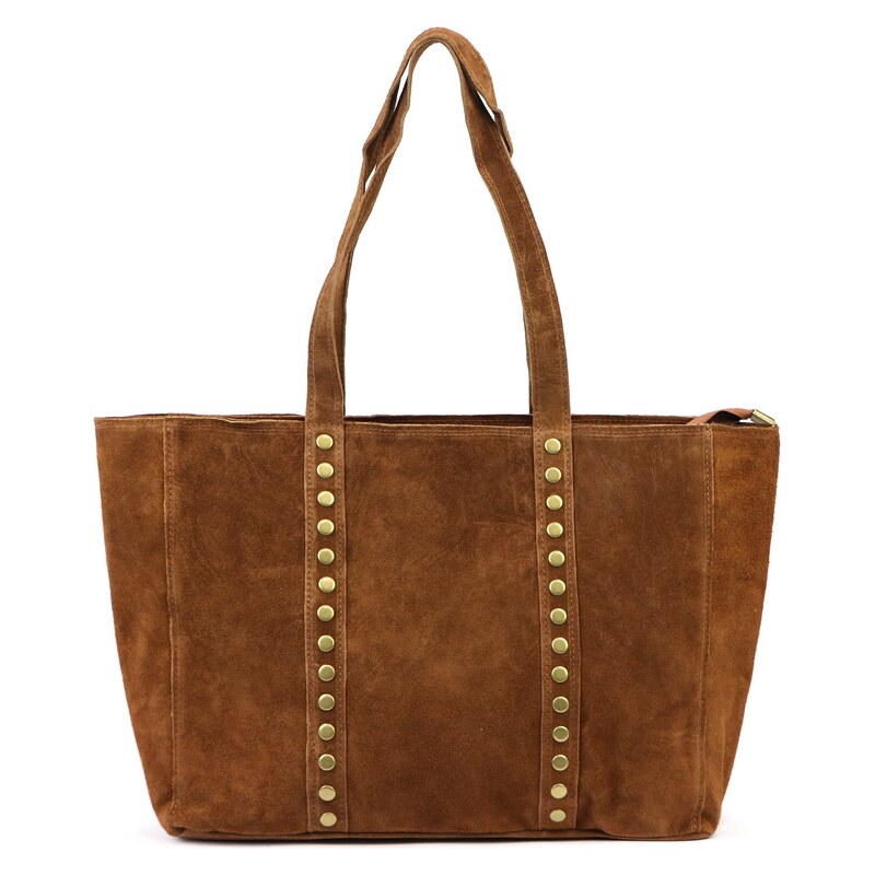 Kabelka z broušené kůže Luka 25-016 camel 115708808
