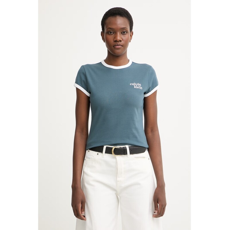 Calvin Klein Jeans tričko dámské bavlněné s elastanem 115709471