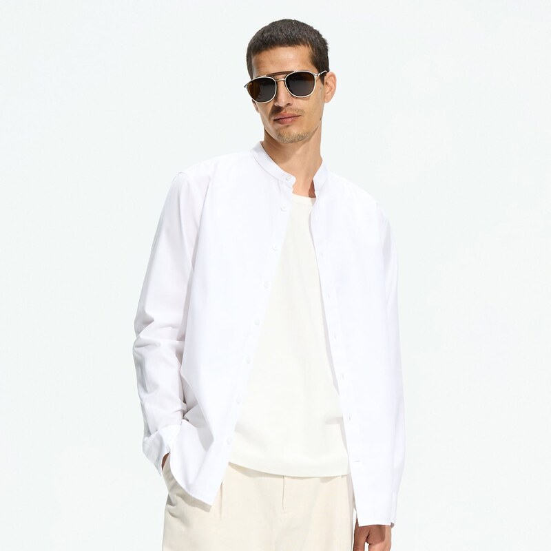 Reserved - Košile slim fit z egyptské bavlny - bílá