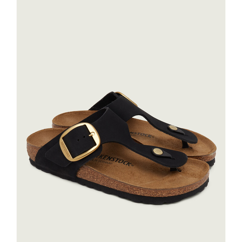 Birkenstock Kožené žabky Gizeh Big Buckle LENB | narrow fit