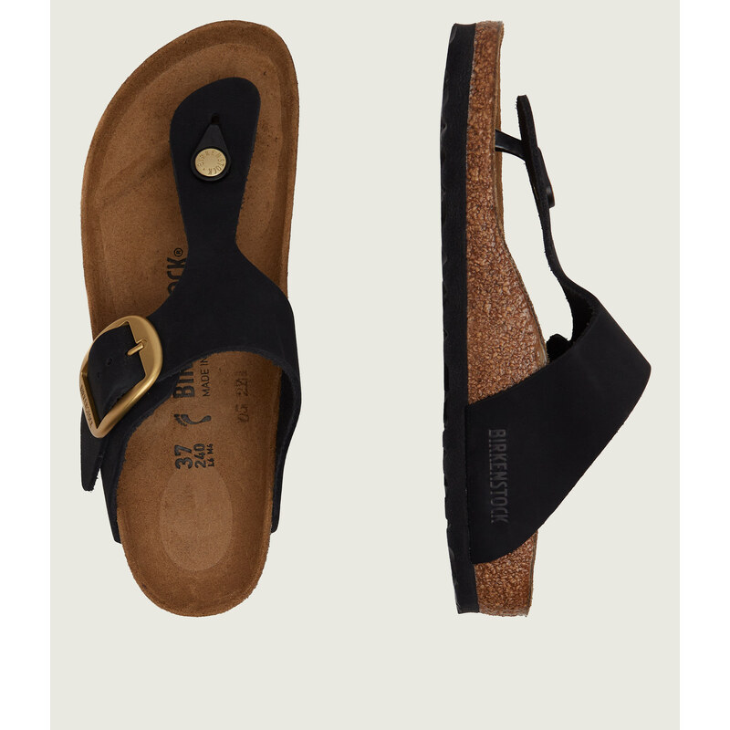 Birkenstock Kožené žabky Gizeh Big Buckle LENB | narrow fit