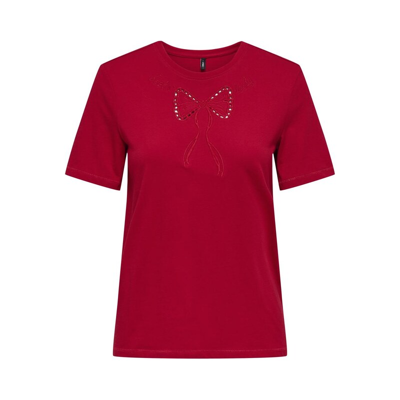 Dámské červené tričko Only OnlFly S/S Top Box Jrs Croud Dancer