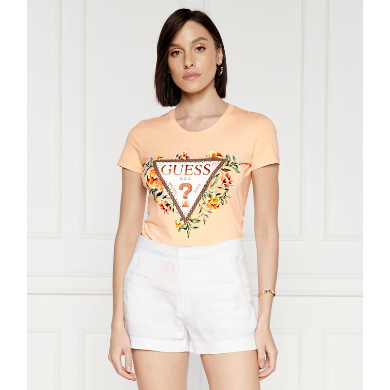GUESS Tričko TRIANGLE FLOWERS | Regular Fit 115710366