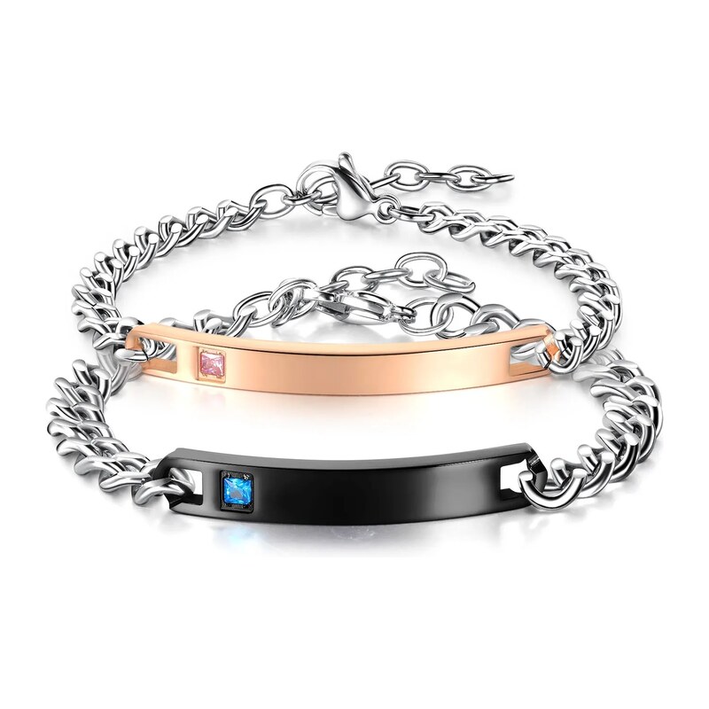 Titan Jewerly Set partnerských náramků Connection – Black & Rose Gold 115711141