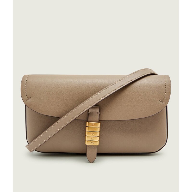 Pinko Kožená crossbody kabelka SADDLE 115712121