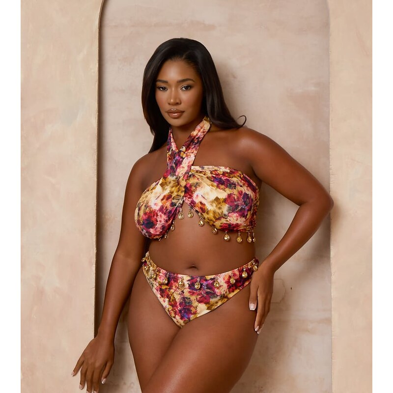 Moda Minx Curve X Alessa Tyrrell-Charles floral print wrap