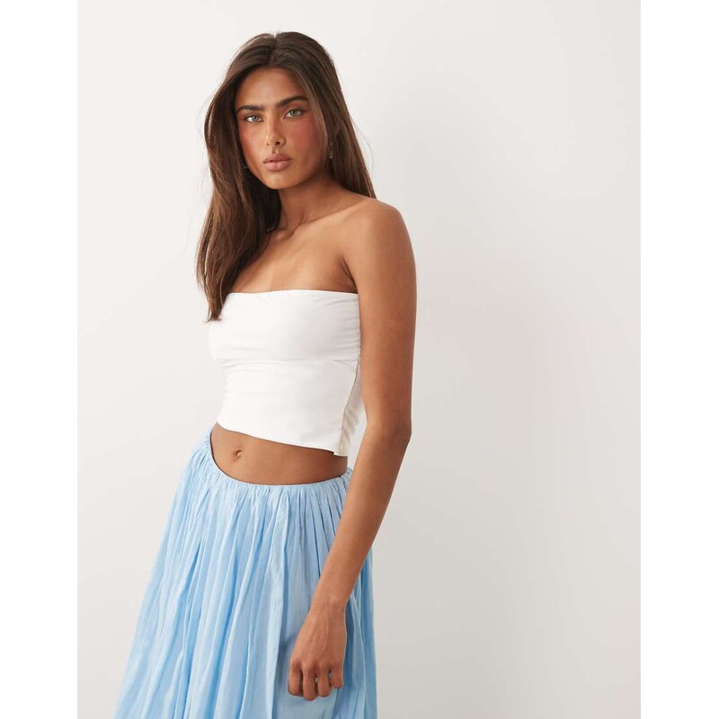 Missyempire double sculpted slinky bandeau top in white 115712045