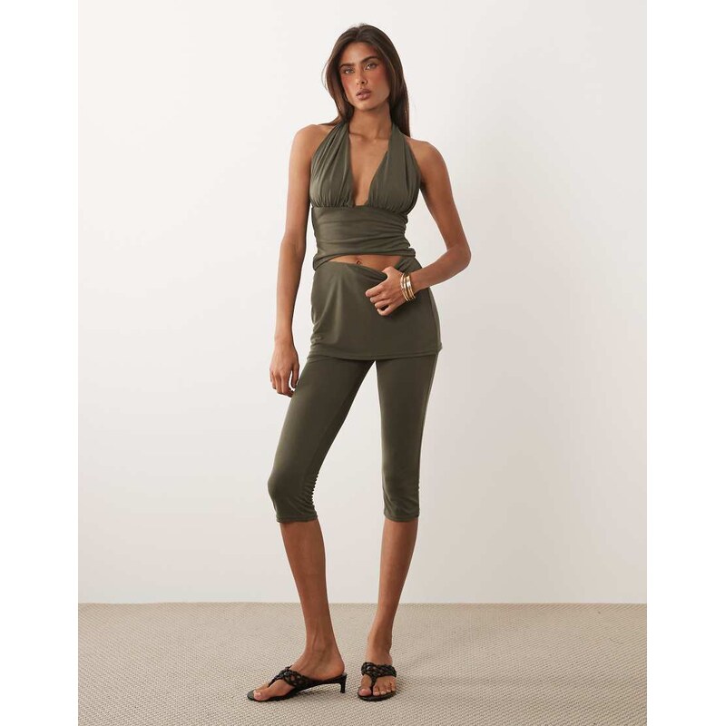 Missyempire double sculpted slinky fold over skirt detail cropped 115712047