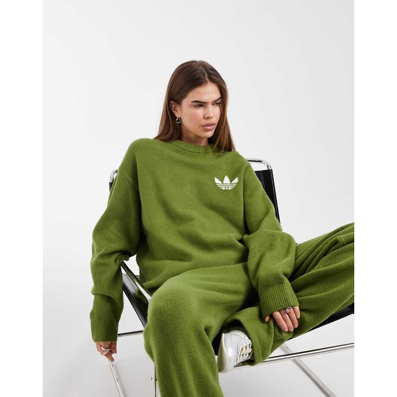 adidas Originals knitted jumper in olive green
