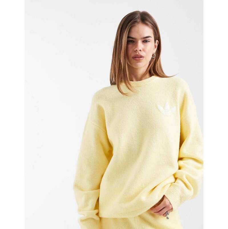 adidas Originals knitted jumper in butter yellow