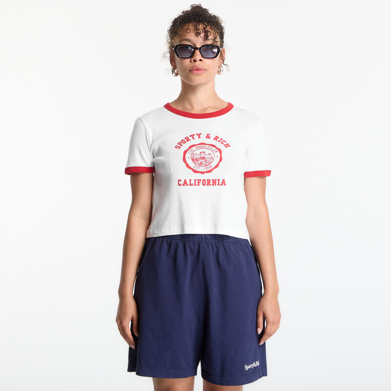 Tričko Sporty & Rich California Emblem Soft Ringer Tee White/ Ruby L 115712328