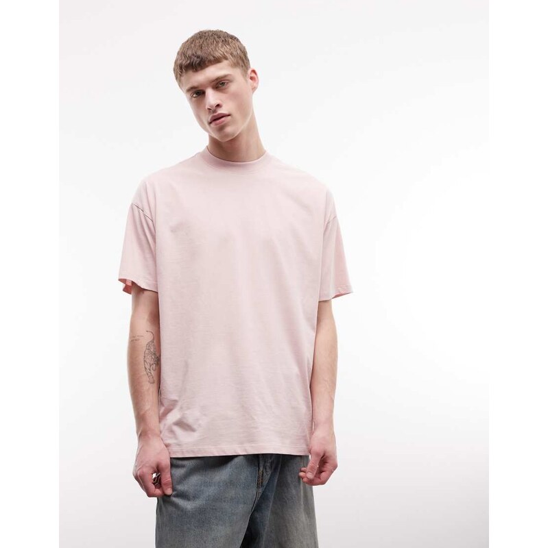 COLLUSION oversized short sleeve t-shirt in pink