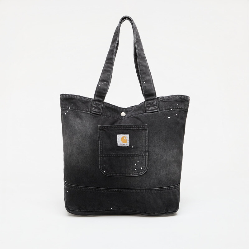 Taška Carhartt WIP Denim Tote Black Destroy Wash, Splatter