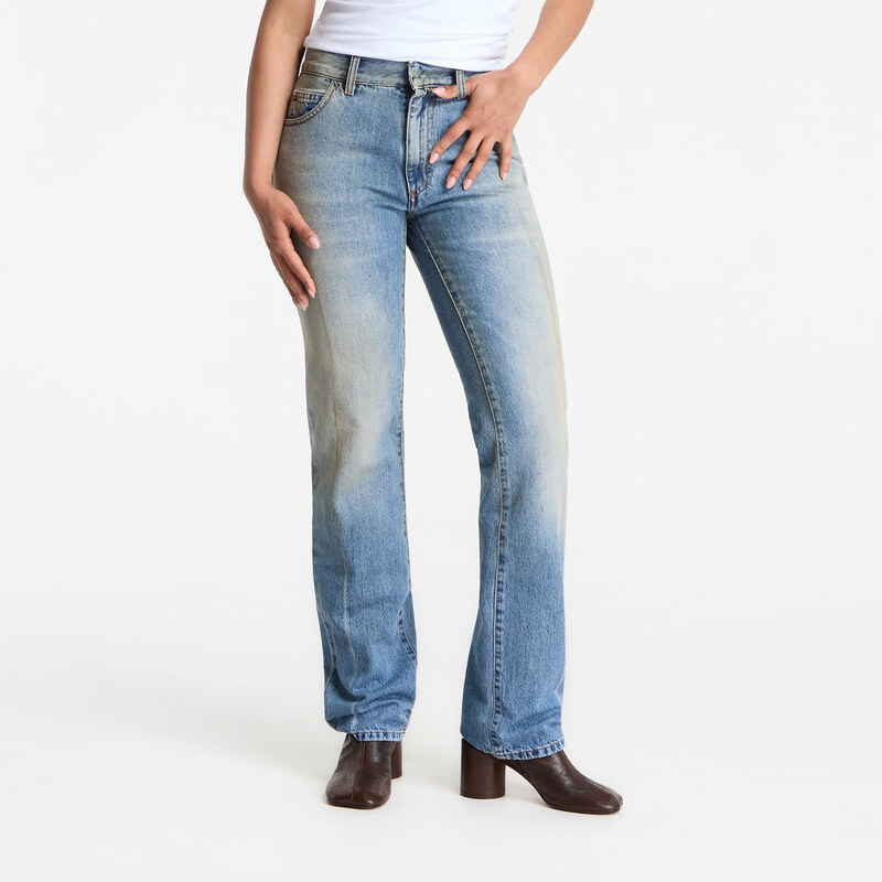 MM6 Maison Margiela Džíny MM6 Straight-Leg Jeans Medium Blue 27