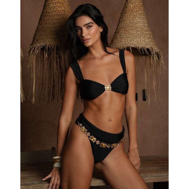 Moda Minx X Zoe Servini bralet bikini top in black 115711999