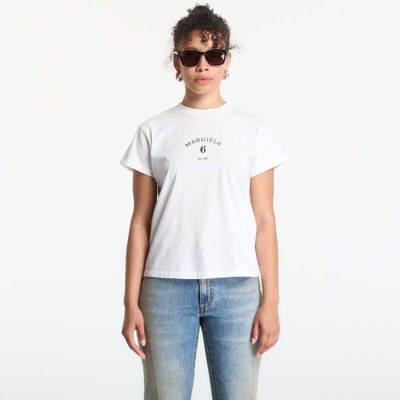 Tričko MM6 Signature Jersey T-Shirt Off White M 115712326