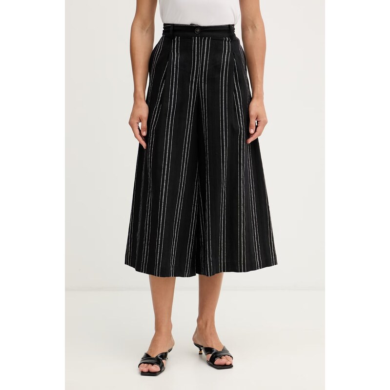 United Colors of Benetton kalhoty culottes dámské se lnem 115712170