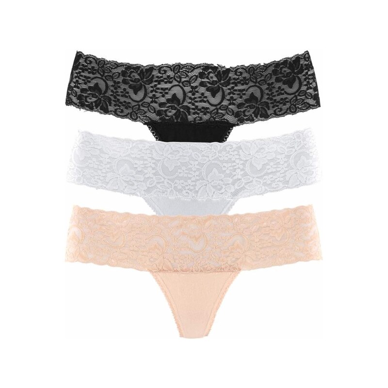 VIVANCE Tanga champagne / černá / bílá 98138566