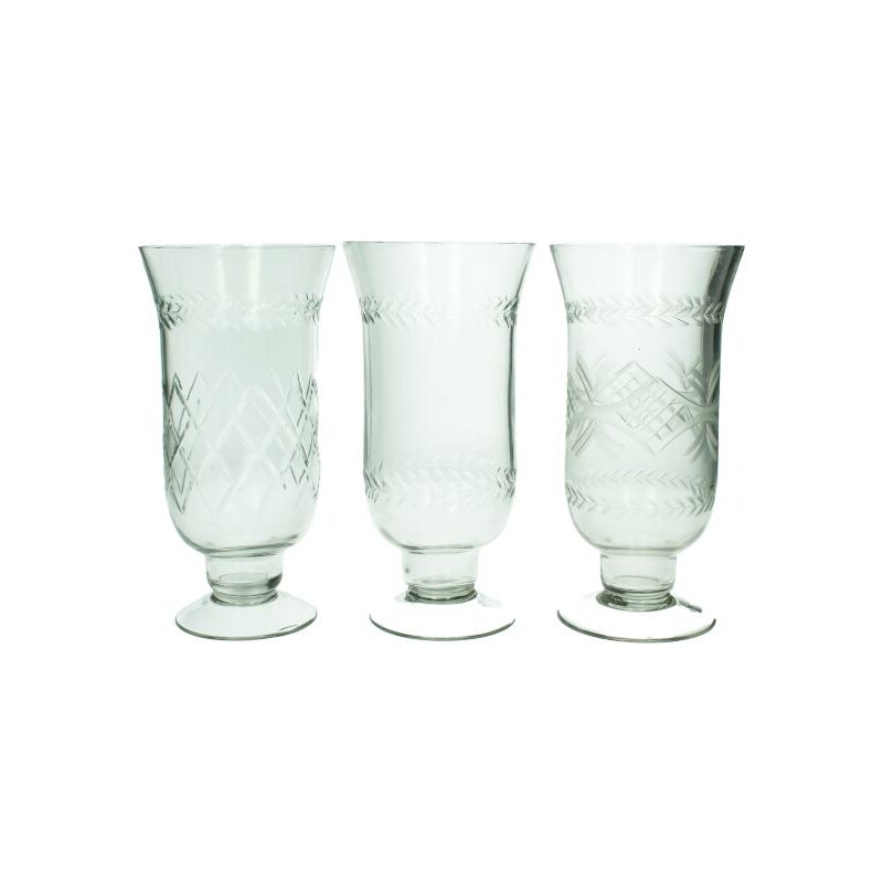 KERSTEN - Set 3ks - sklenice, čirá, 10,5x10,5x20cm (cena za ks) - (LEV-4753)