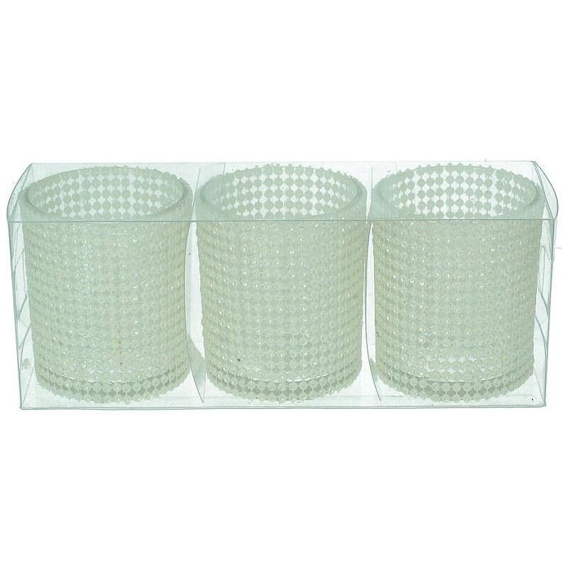 KERSTEN - Set 3ks svícnů 19,7x6,5x7,7cm sklo/plast, bal/3ks - (LEV-8202)