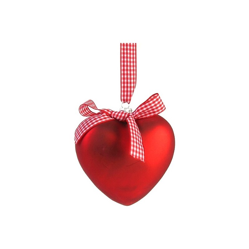 KERSTEN - Vánoční ozdoba srdce, červené, matné, 10cm(REN-9300)