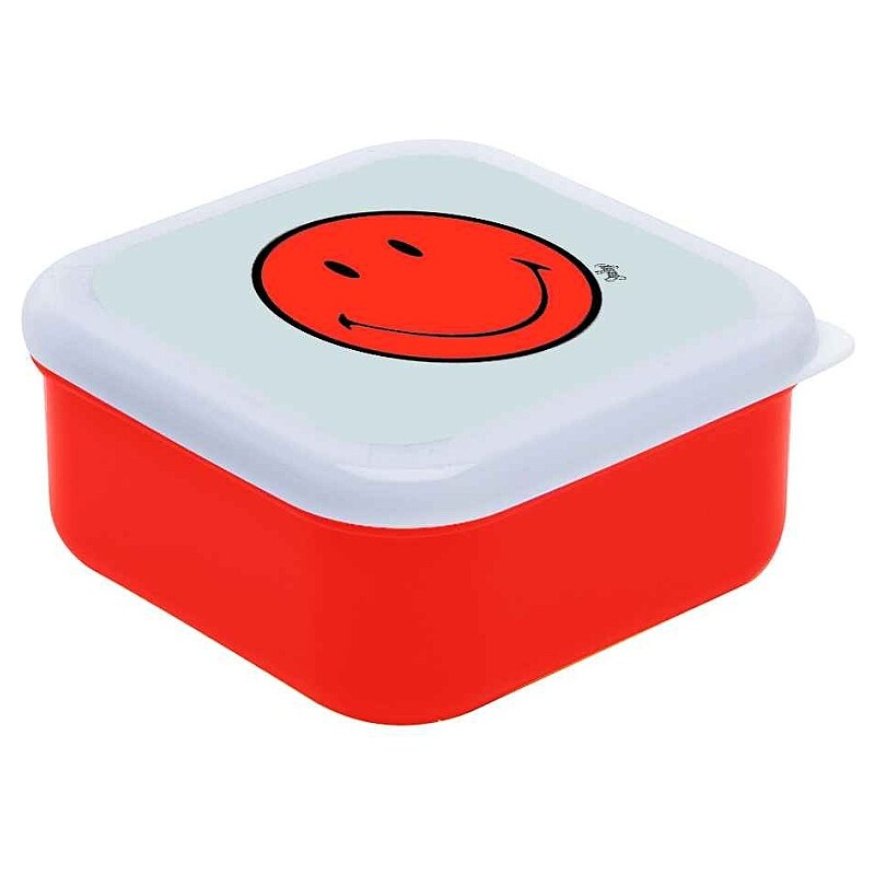 ZAK! designs - Smiley čtvercový svačinový Box L, 12 x 12 cm, coral/bílá (6662-0404)