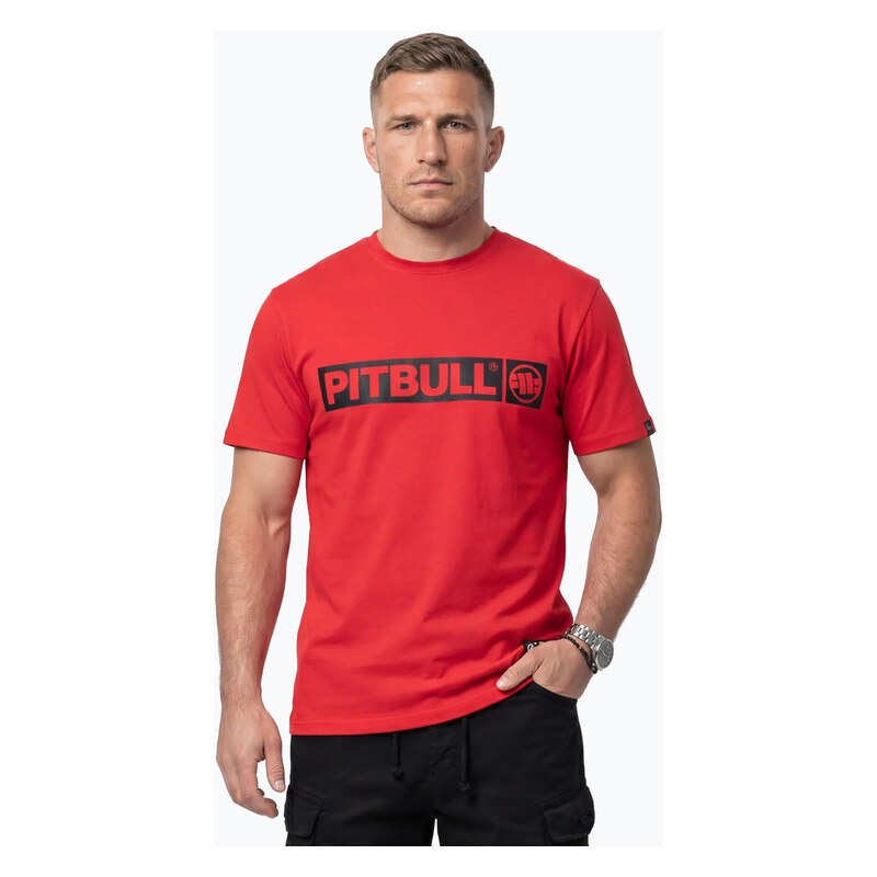 Pánské tričko na lezení Pitbull Hilltop fluo/red