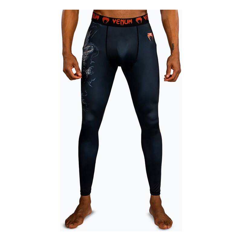 Pánské tréninkové legíny Venum Thunder Dragon Spats Black/Grey