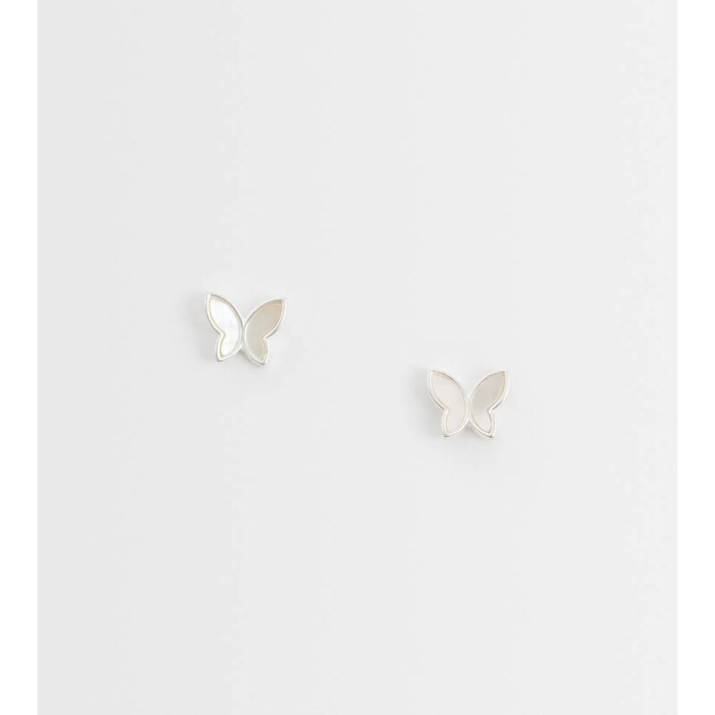 Kingsley Ryan enamel butter-fly stud in stelring silver 115730672