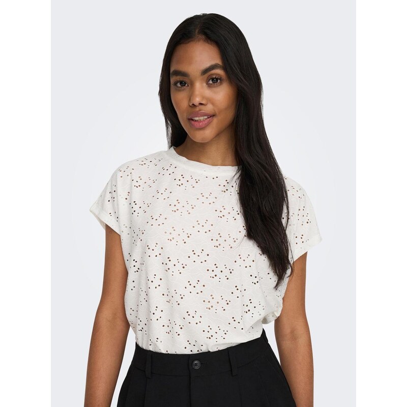 Dámské bílé tričko Only OnlSmilla S/S Top Jrs Noos