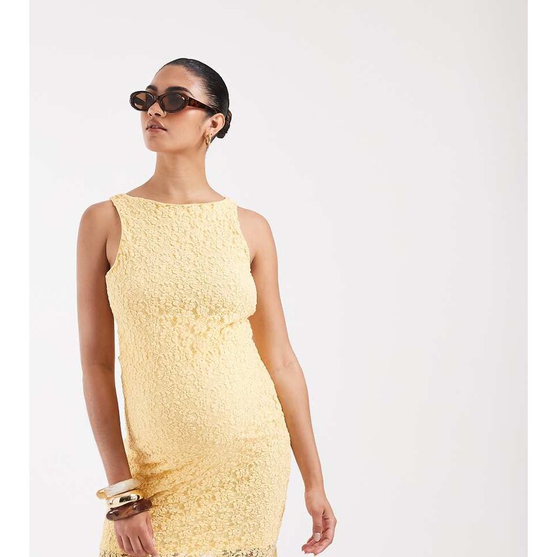 Vero Moda Maternity stretch floral lace sleeveless slash neck mini 115715798